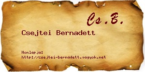 Csejtei Bernadett névjegykártya